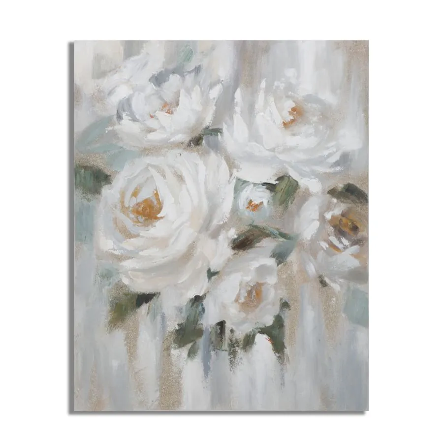 OBRAZ NA PŁÓTNIE CREM FLOWER 80x3,7x100 cm